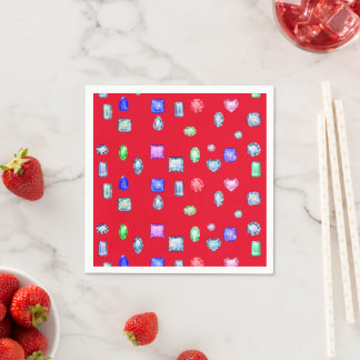 Gemstone and Jewels Red Napkin