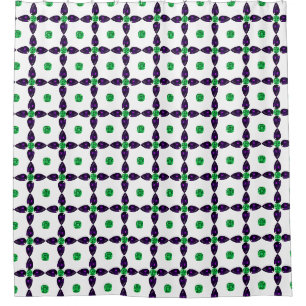 Gemstone Art, Green and Purple Shower Curtain