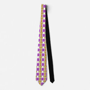 Gemstone Art Purple Orange Tie