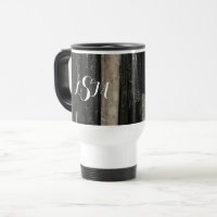 Gemstone Black White Vertical Striped Monogram