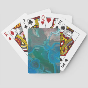 Gemstone Blue Green Swirl Polished Stone Nature Playing Cards
