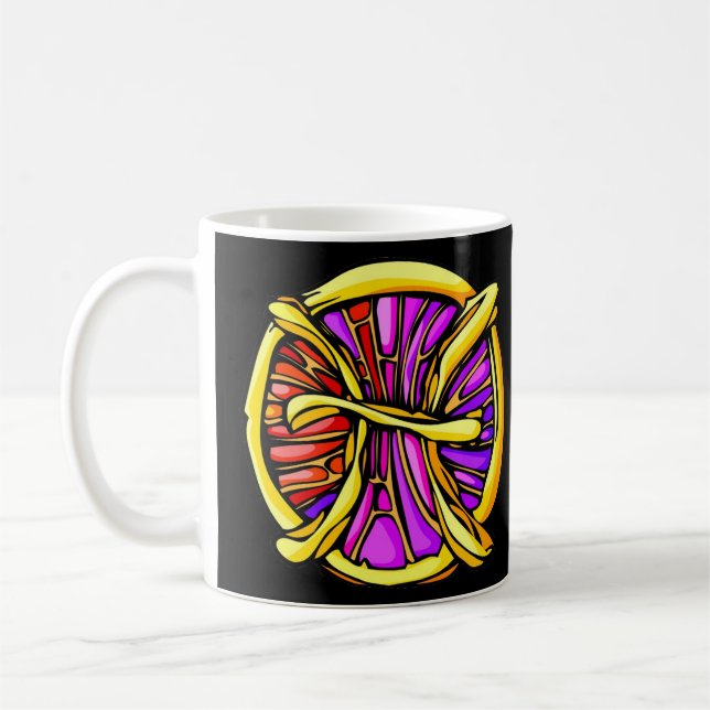 Gemstone Coloured Pisces Symbol Coffee Mug (Left)