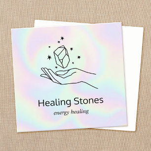 Gemstone  Crystal Chakra Healer Square Business Card