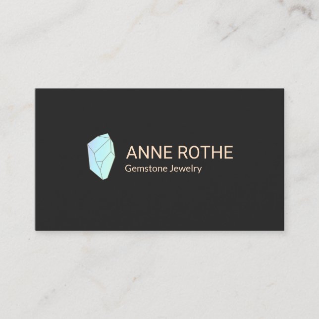 Gemstone Crystal Healer and Jewellery Designer Business Card (Front)