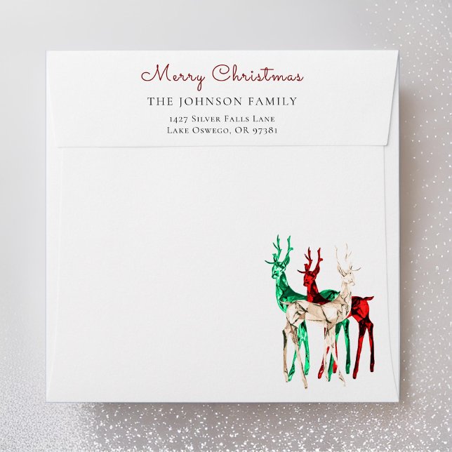 Gemstone Crystal Reindeer Christmas Holiday Envelope (Creator Uploaded)