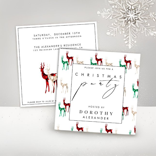 Gemstone Crystal Reindeer Christmas Party Invitation (Creator Uploaded)