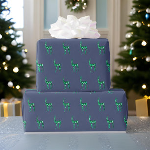 Gemstone Crystal Reindeer Christmas Pattern Wrapping Paper