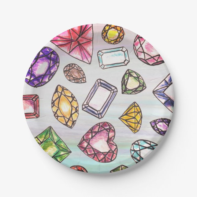 Gemstone Design Paper Plates (Front)