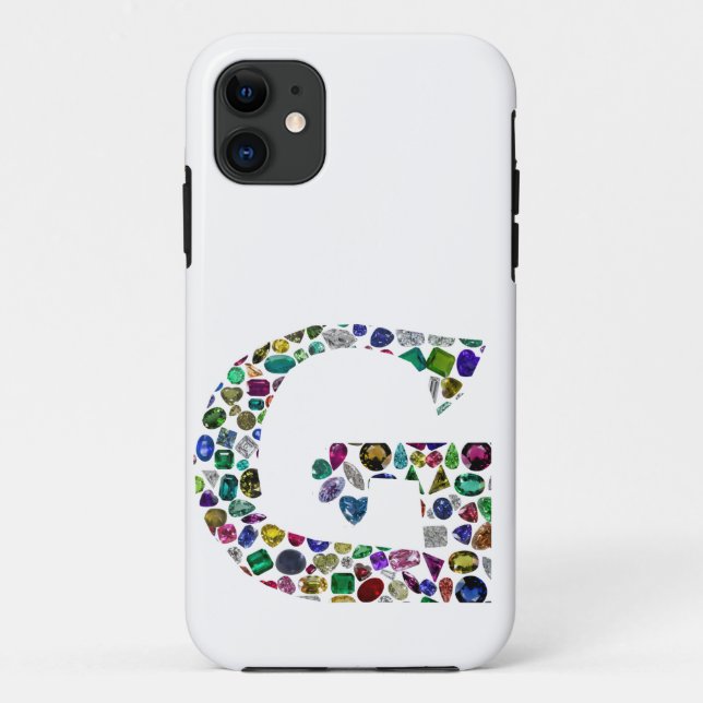 Gemstone Diamond Initial G Monogram Art Case-Mate iPhone Case (Back)
