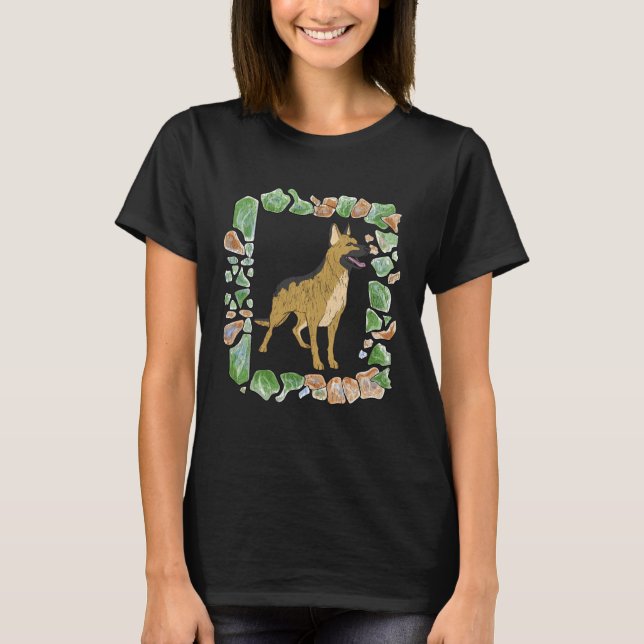 Gemstone  German Shepherd Dog  Picture Frame T-Shirt (Front)
