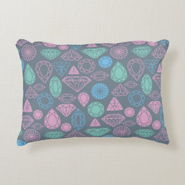 Gemstone Icon Pattern Decorative Cushion (Front)