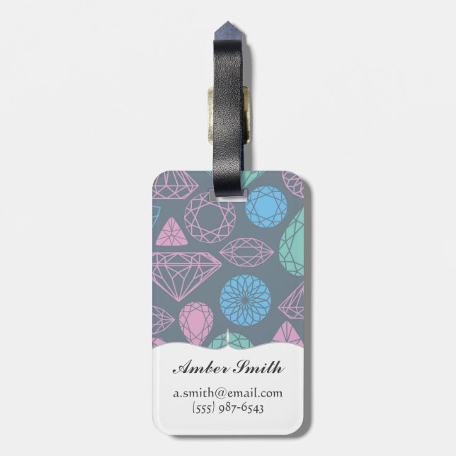 Gemstone Icon Pattern Luggage Tag (Back Vertical)