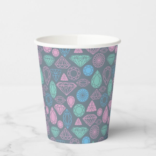 Gemstone Icon Pattern Paper Cups (Left)