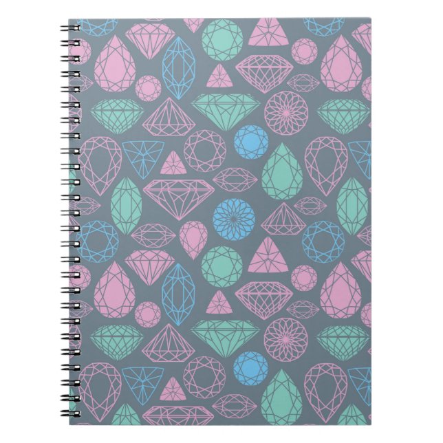 Gemstone Icon Pattern Spiral Notebook (Front)