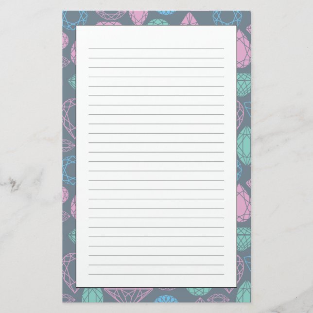 Gemstone Icon Pattern Stationery (Front)