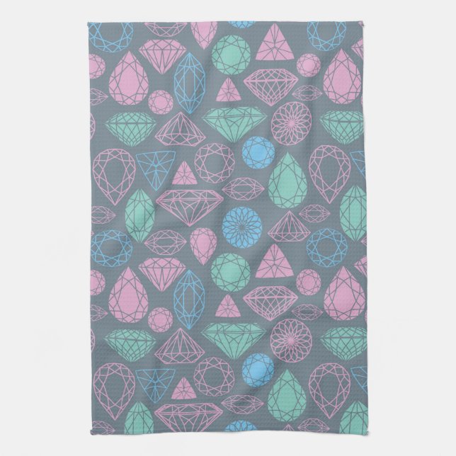 Gemstone Icon Pattern Tea Towel (Vertical)
