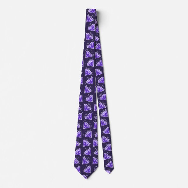 Gemstone iolite purple 21st Anniversary or event  Tie (Front)