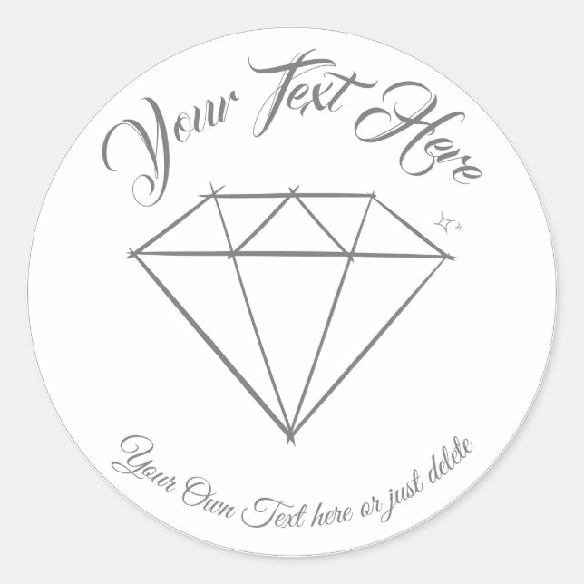 Gemstone. Jewellery Store Customisable Gift Templa Classic Round Sticker (Front)