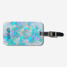 gemstone opal  luggage tag