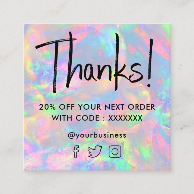 gemstone pastel opal texture discount card (Front)