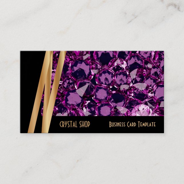Gemstone Purple Amethyst  Business Card (Front)