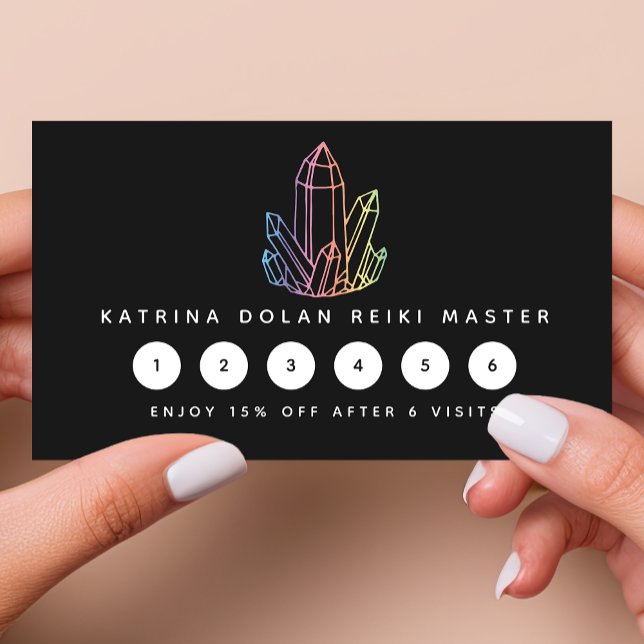 Gemstone Rainbow Quartz Crystal Business Logo Loyalty Card (Creator Uploaded)