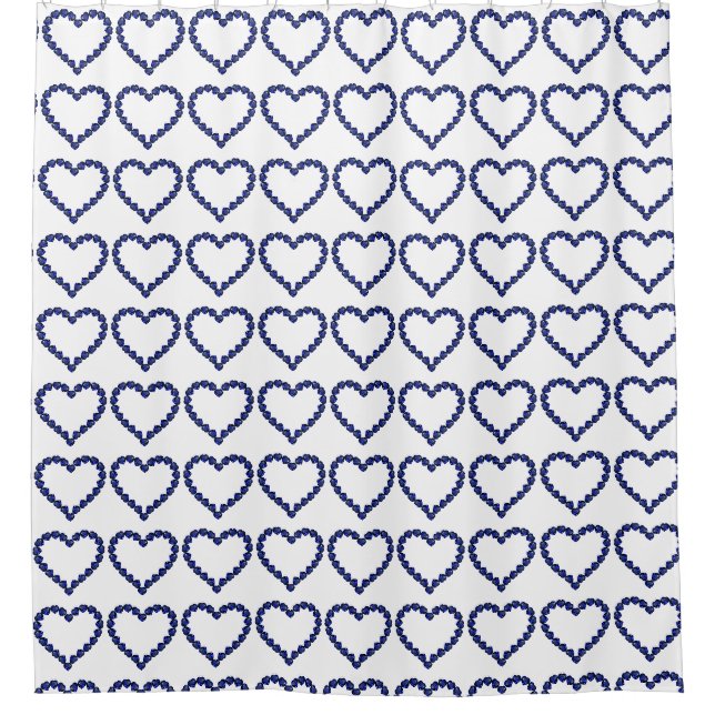 Gemstone Sapphire Blue Heart Shower Curtain (Front)