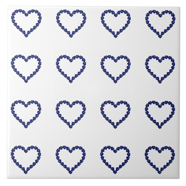 Gemstone Sapphire Blue Heart Tile (Front)