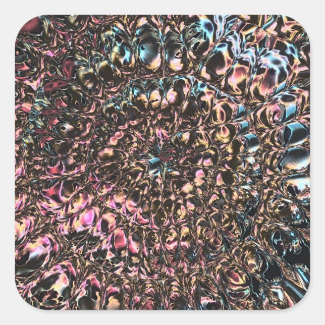 Gemstone Spiral Square Sticker (Front)