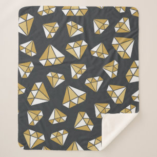 Gemstone Themed Vintage Seamless Pattern. Sherpa Blanket