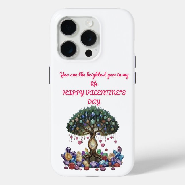 Gemstone Tree Happy Valentine's day Case-Mate iPhone Case (Back)