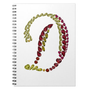 Gemstones Initial Letter D Notebook
