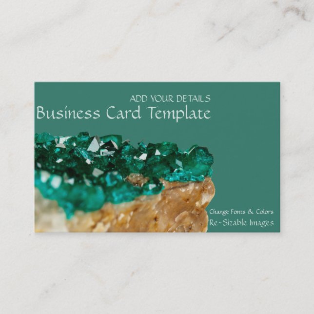 Gemstones Rock Stone Emerald Business Card (Front)