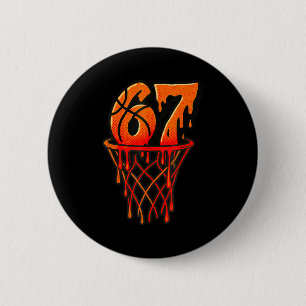 Gen Alpha Slang Kids 67 Basketball Ice Cream Drip  6 Cm Round Badge