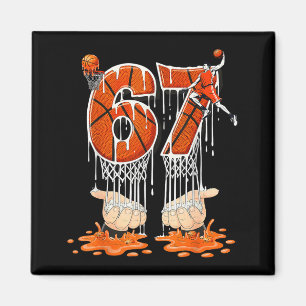 Gen Alpha Slang Kids 67 Basketball Ice Cream Drip  Magnet