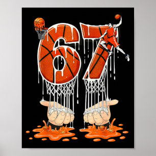 Gen Alpha Slang Kids 67 Basketball Ice Cream Drip  Poster