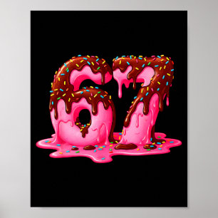 Gen Alpha Slang Kids 67 Ice Cream Drip Six Seven  Poster