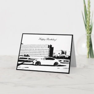 Gen Coupe Rolling shot - Car themed Birthday Card