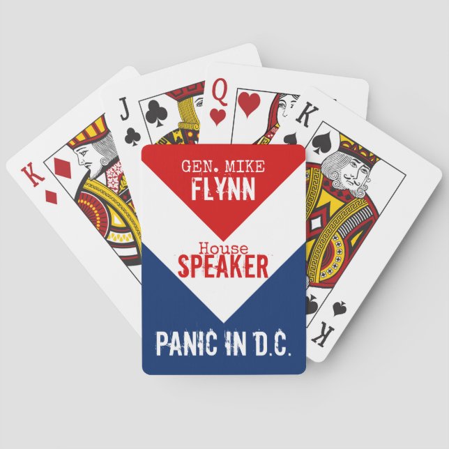 Gen Mike Flynn Speaker of the House Panic in DC Playing Cards (Back)