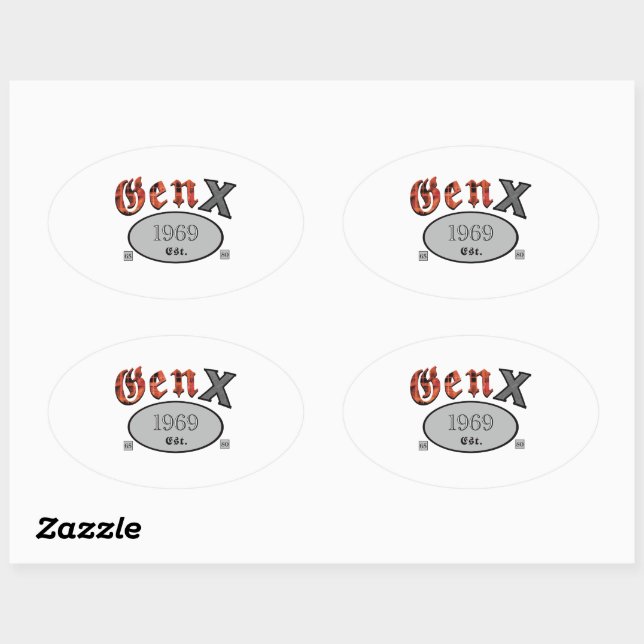 Gen X 1969 Oval Sticker (Sheet)