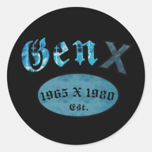 Gen X Est. (1965 x 1980) Classic Round Sticker