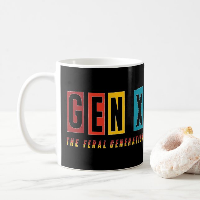 Gen X Feral Generation Coffee Mug (With Donut)