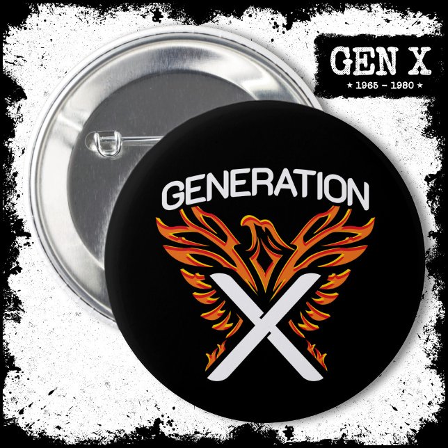 Gen X Gen Xer Phoenix Bird Generation X 6 Cm Round Badge (Creator Uploaded)