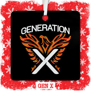 Gen X Gen Xer Phoenix Bird Generation X Metal Tree Decoration