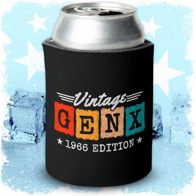 Gen X Generation Gen Xer Born 1966 Gen X Birthday Can Cooler (Creator Uploaded)