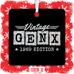Gen X Generation Gen Xer Born 1969 Gen X Birthday Metal Tree Decoration