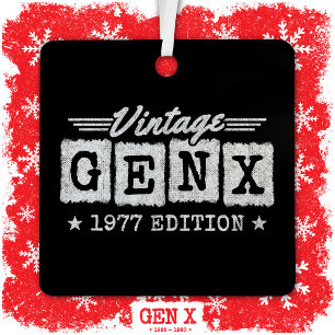 Gen X Generation Gen Xer Born 1977 Gen X Birthday Metal Tree Decoration