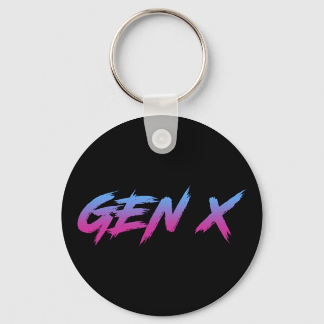 Gen X Generation X Retro Vintage Key Ring (Front)