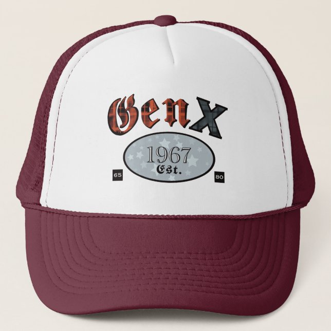 Gen X (Generation X year 1967) Trucker Hat (Front)
