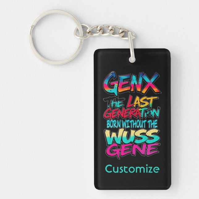 Gen X Humour Key Ring (Front)